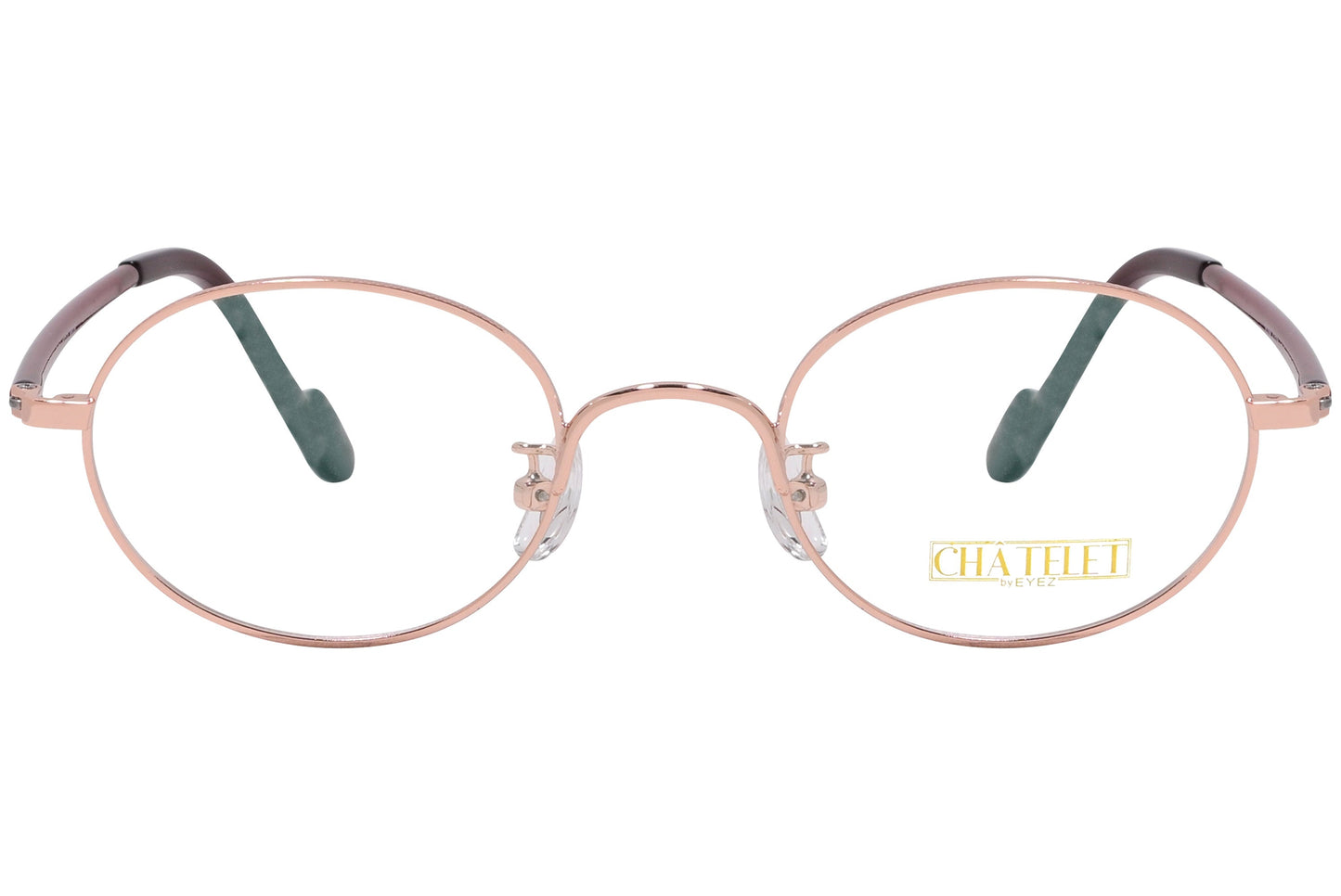 chatelet oval red eyeglasses frame viewed from Front angle.