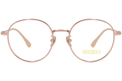 chatelet round gold eyeglasses frame viewed from Front angle.