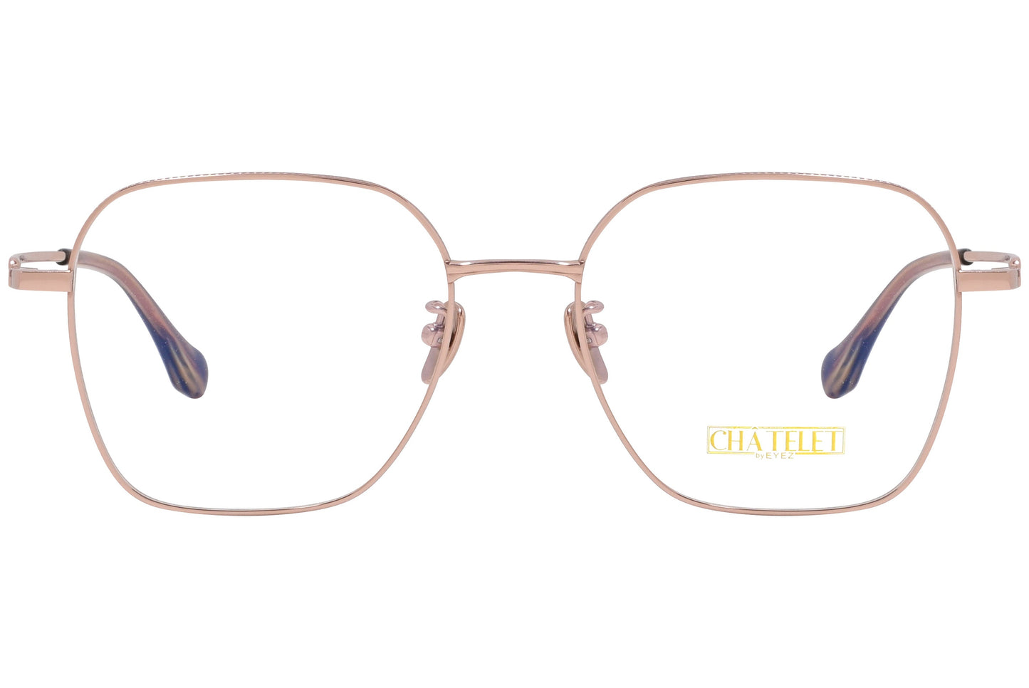 chatelet geometric gold eyeglasses frame viewed from Front angle.