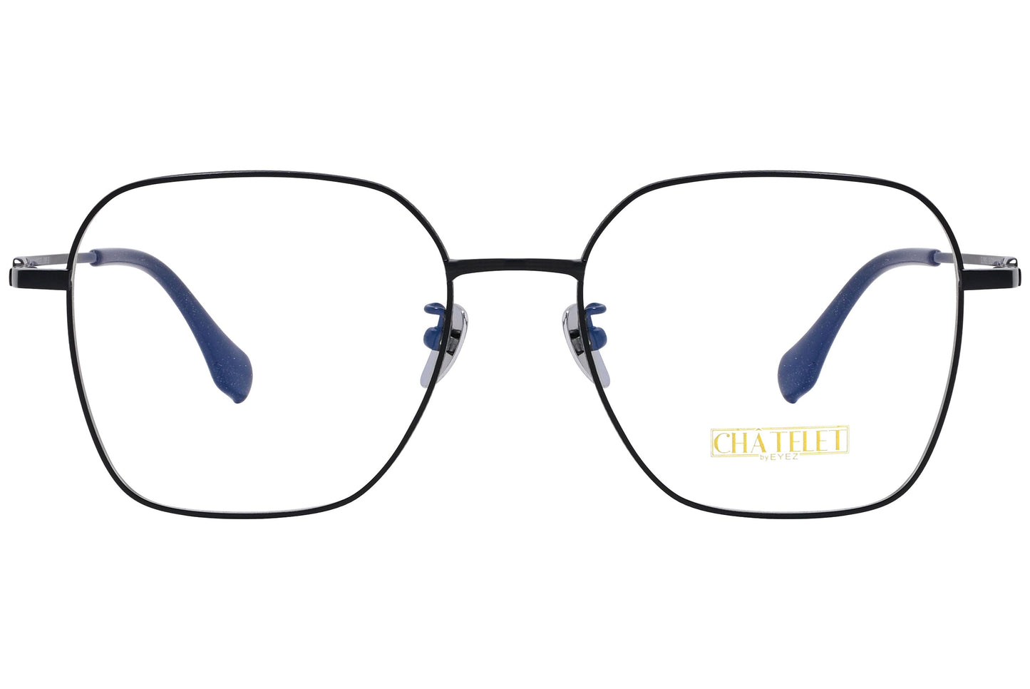 chatelet geometric black eyeglasses frame viewed from Front angle.