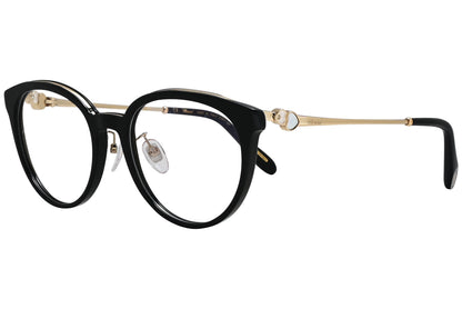 chopard oval black eyeglasses frame viewed from a 45-degree angle.