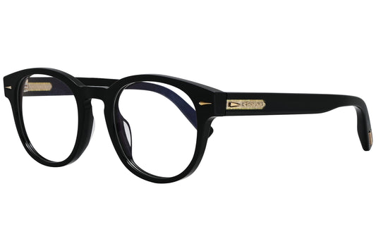 chopard oval Black eyeglasses frame viewed from a 45-degree angle.