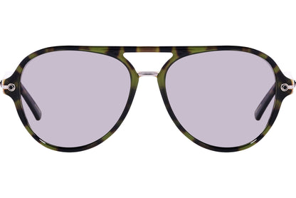 Chopard Tortoise Color Aviator Sunglasses Viewed From Front Angle.