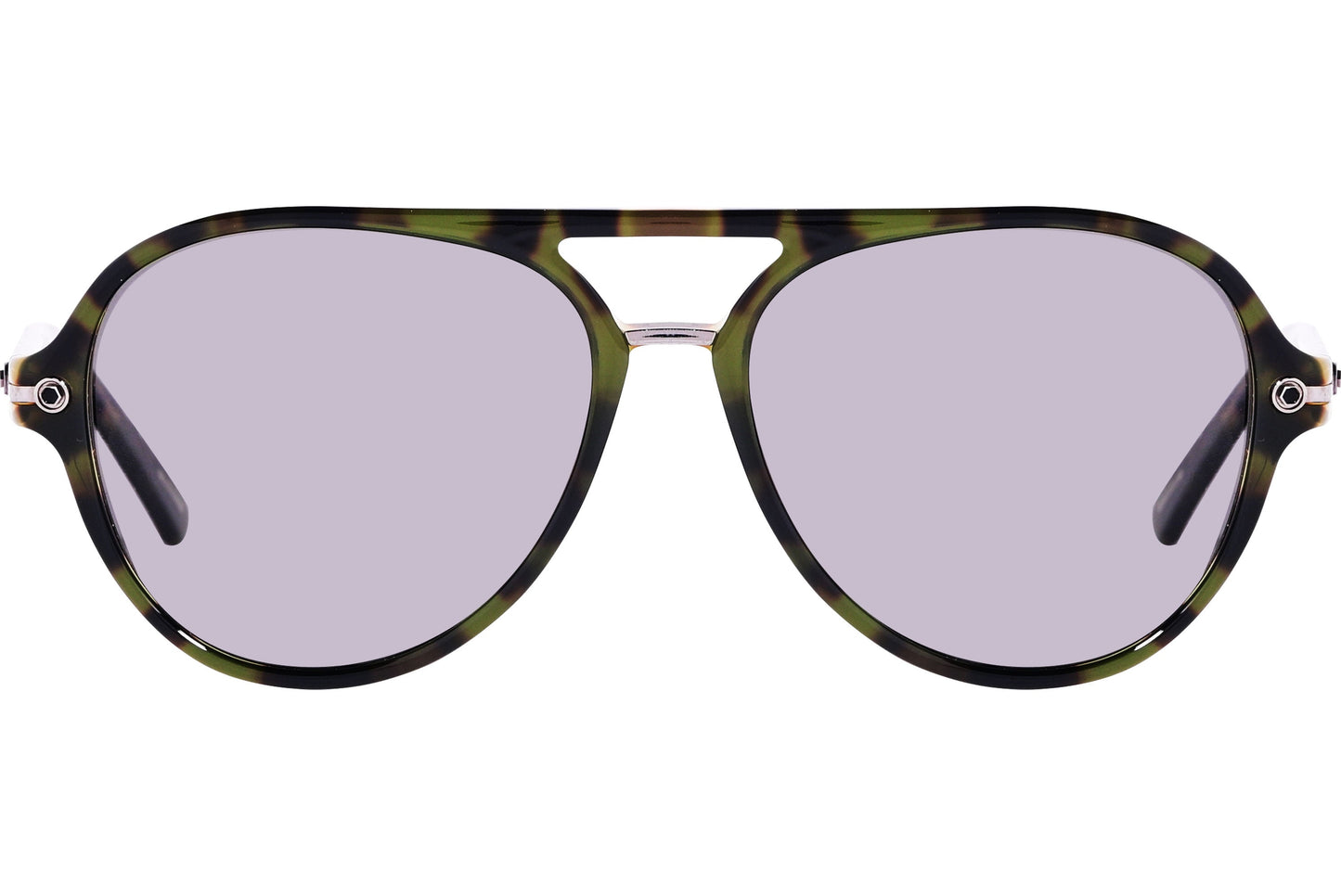 Chopard Tortoise Color Aviator Sunglasses Viewed From Front Angle.