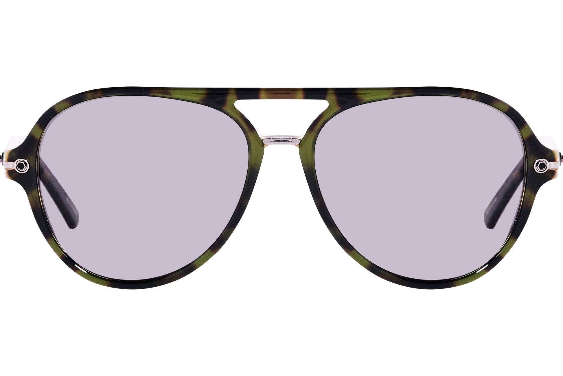 Chopard Tortoise Color Aviator Sunglasses Viewed From Front Angle.