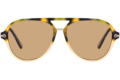 Chopard Tortoise Color Aviator Sunglasses Viewed From Front Angle.