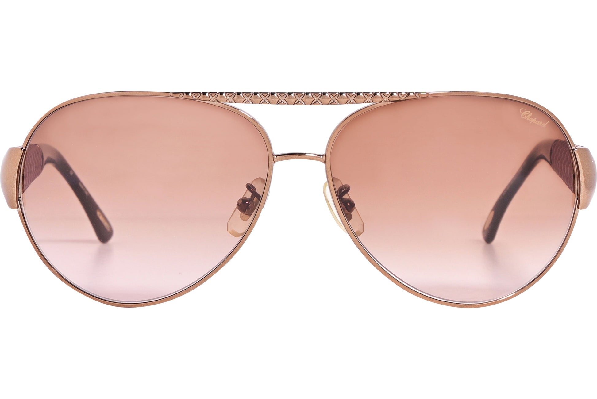 Chopard Pink Color Aviator Sunglasses Viewed From Front Angle.