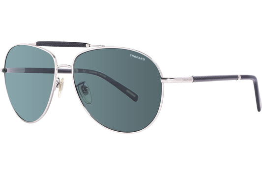 Chopard Green Color Aviator Sunglasses Viewed From A 45-Degree Angle.