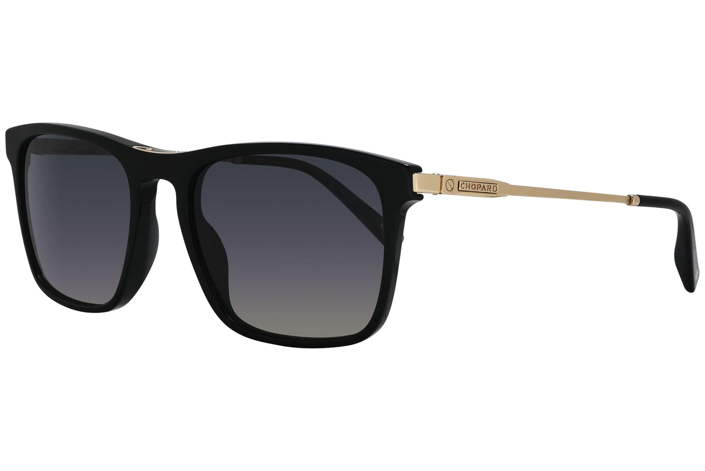 Chopard Square Black and Gold Sunglasses Model: SCH329-700P-POL Side View