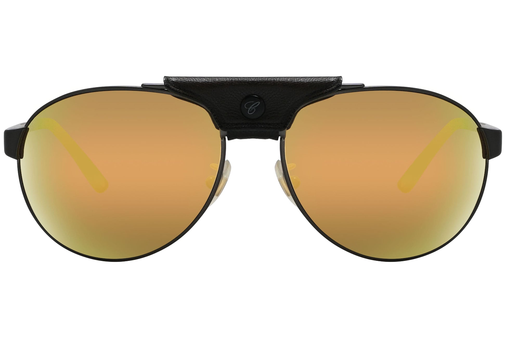 Chopard Aviator Black and Gold Sunglasses Model: SCH932-K10G Front View