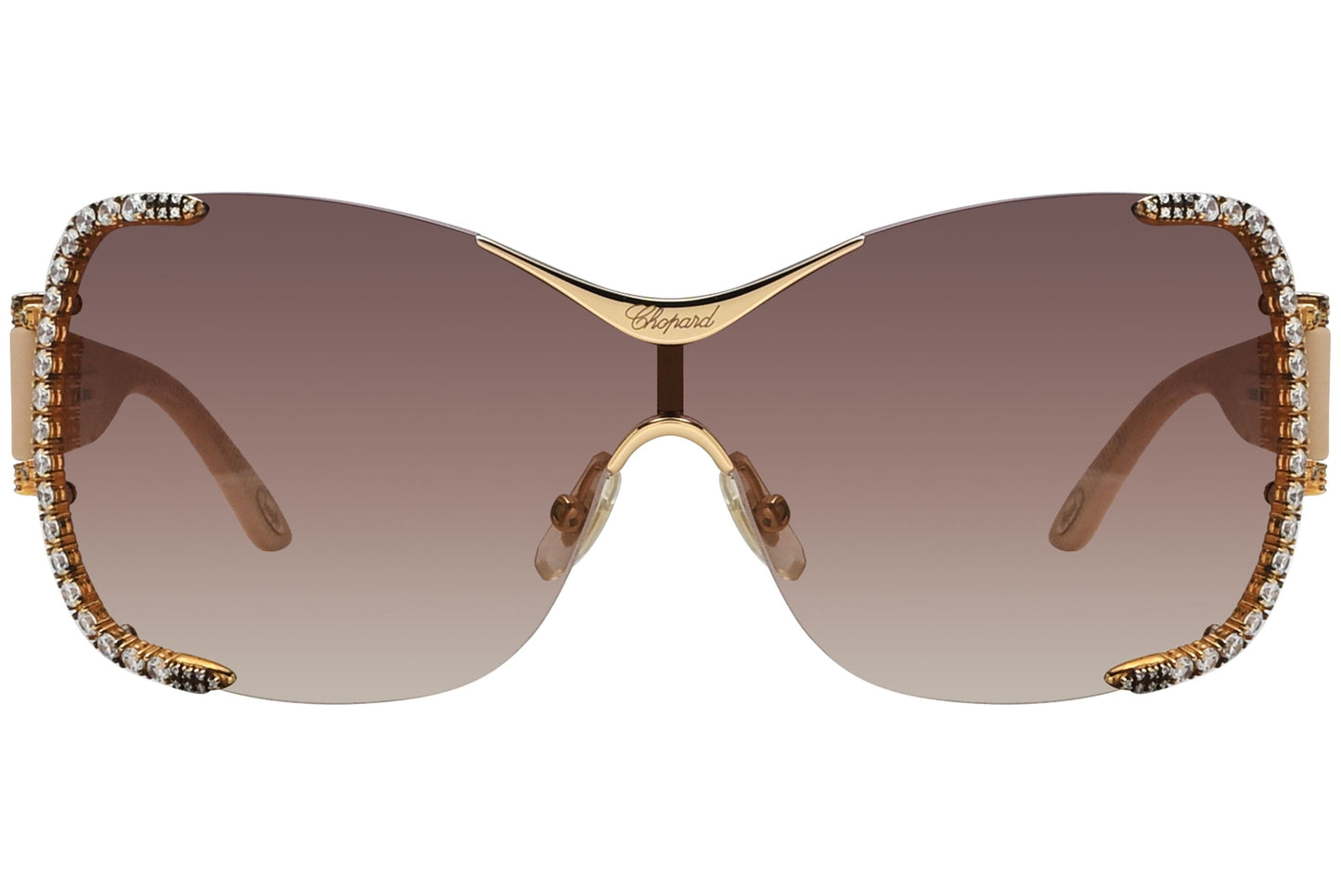 Chopard Shield Gold Sunglasses Model: SCHA65S-300X Front View