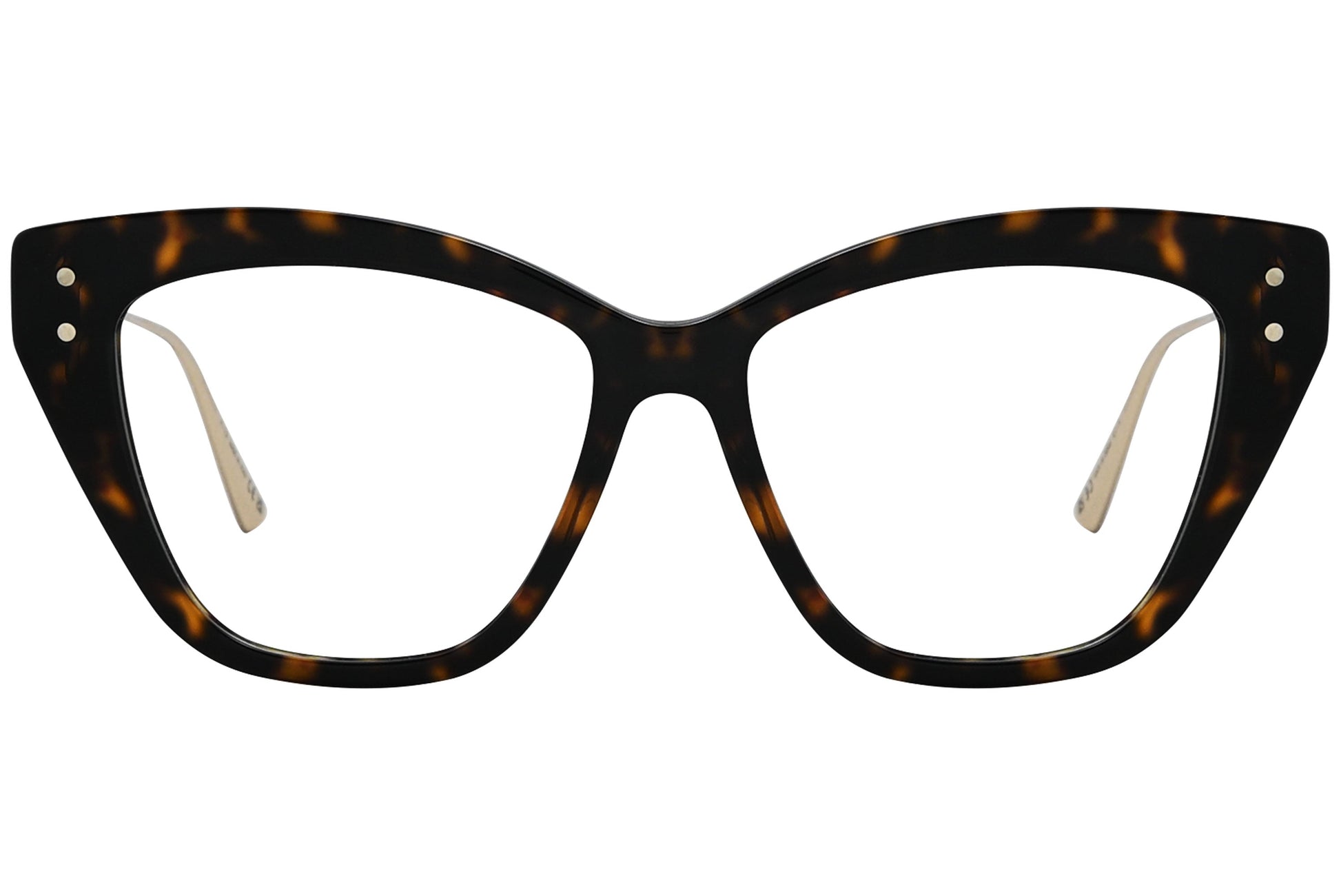 christian-dior oval black with tortoise color eyeglasses frame viewed from a 90-degree angle.