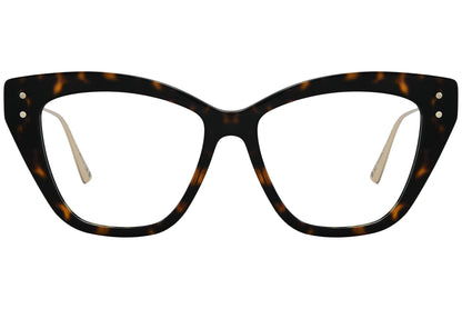 christian-dior oval black with tortoise color eyeglasses frame viewed from a 90-degree angle.