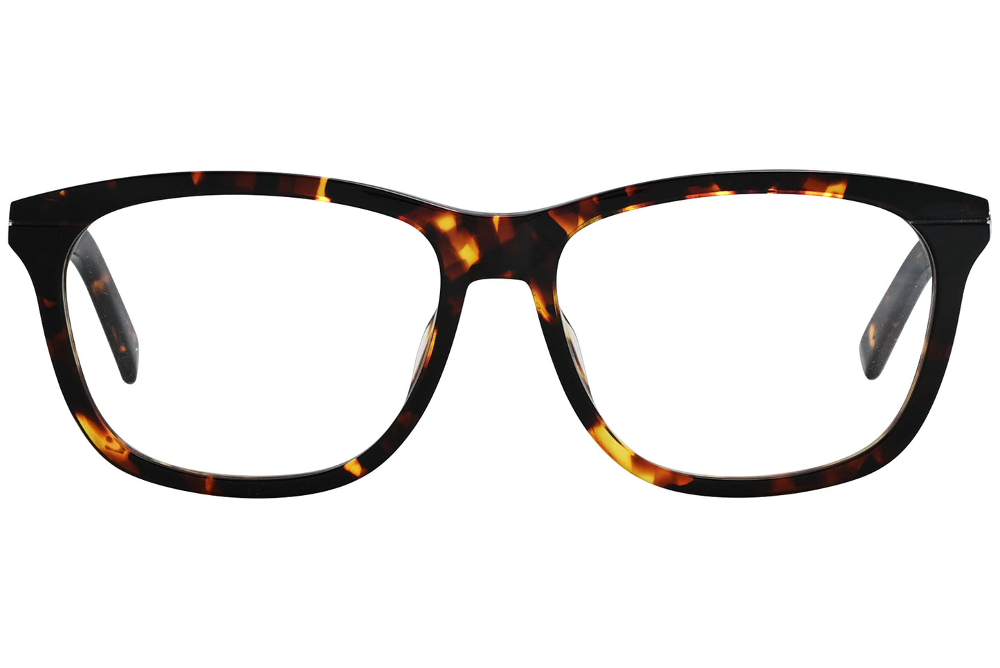 christian-dior ovalTortoise eyeglasses frame viewed from a 90-degree angle.