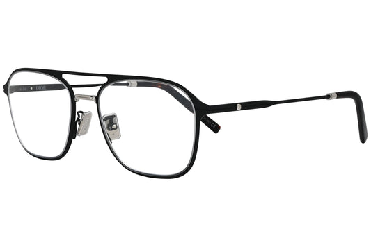 christian dior aviator black eyeglasses frame viewed from a 45-degree angle.