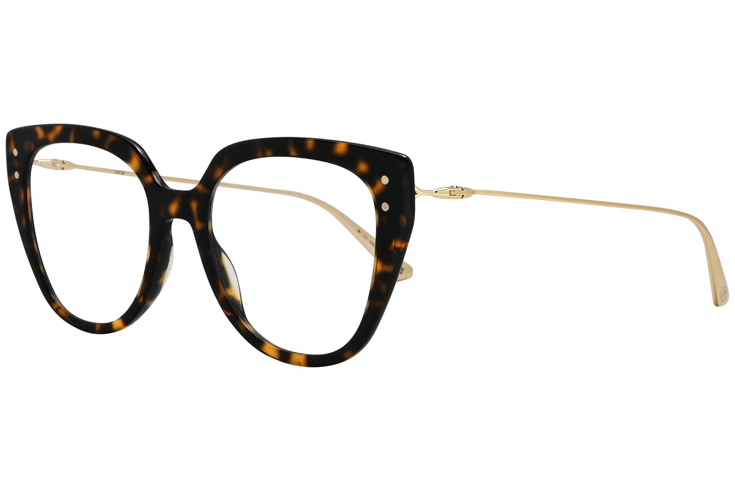 christian-dior oval tortoise eyeglasses frame viewed from a 45-degree angle.