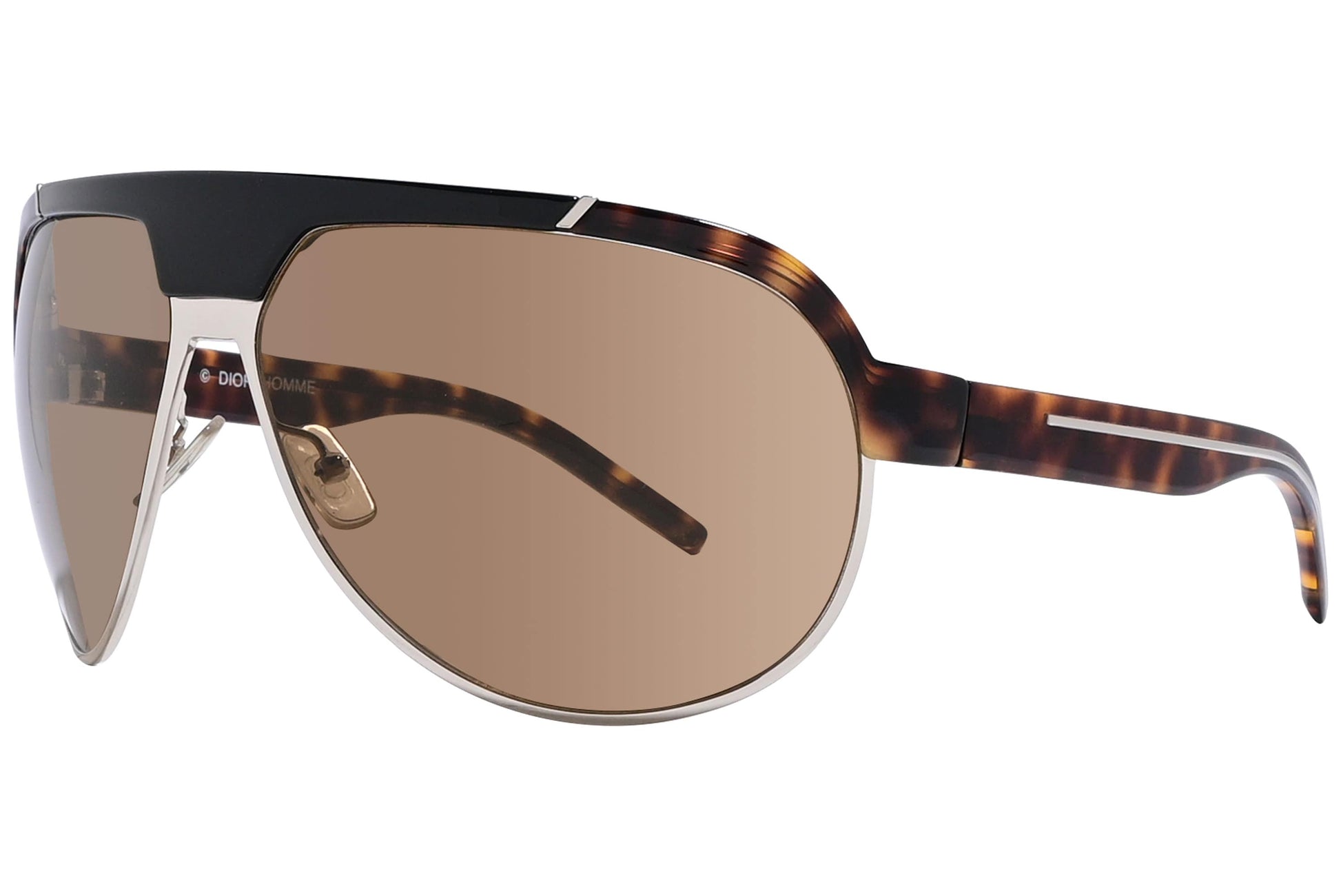 Christian Dior Tortoise Color Aviator Sunglasses Viewed From A 45-Degree Angle.