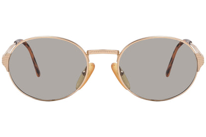 Christian Dior Gold Color Round Sunglasses Viewed Front Angle.