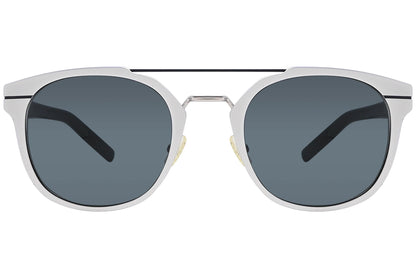 Christian Dior Silver Color Aviator Sunglasses Viewed Front Angle.