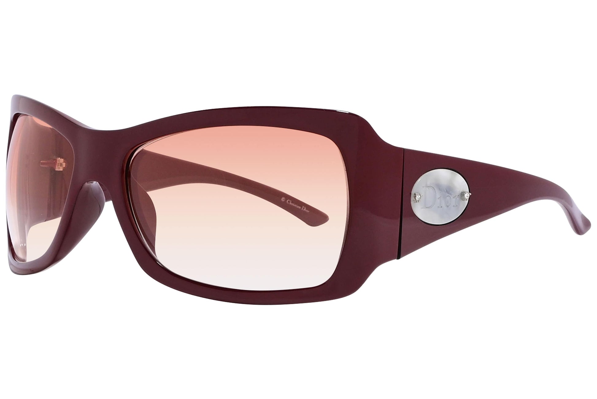 Christian Dior Red Color  Sunglasses Viewed From A 45-Degree Angle.