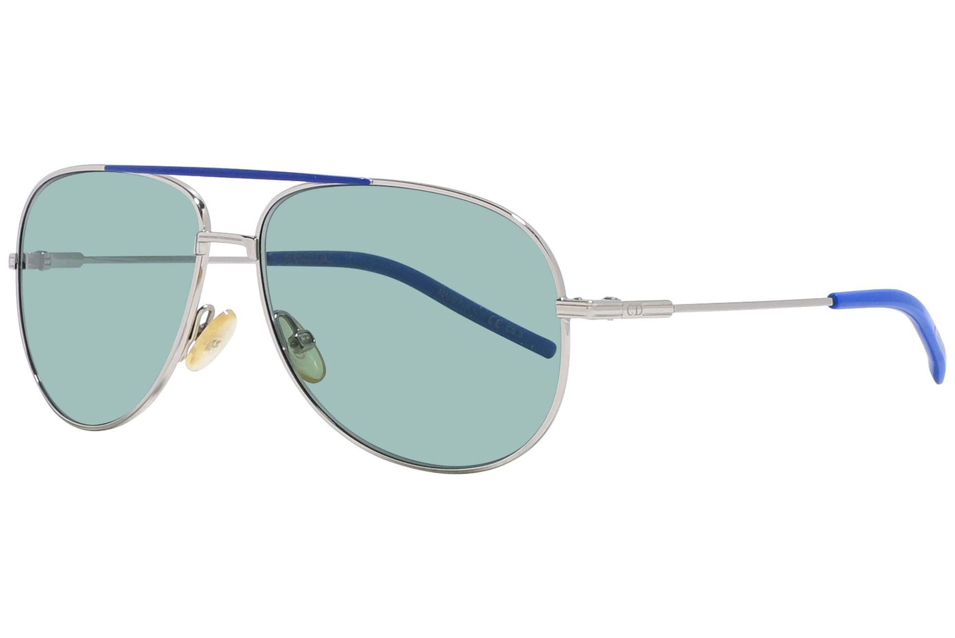 Christian Dior Blue Color  Sunglasses Viewed From A 45-Degree Angle.