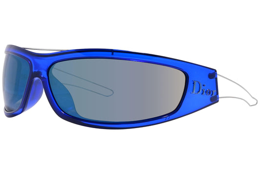 Christian Dior Blue Color  Sunglasses Viewed From A 45-Degree Angle.