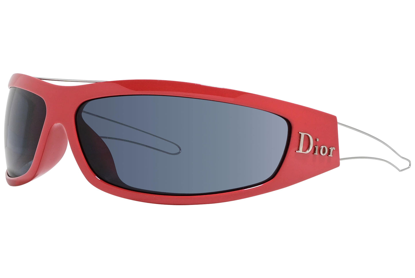 Christian Dior Red Color  Sunglasses Viewed From A 45-Degree Angle.