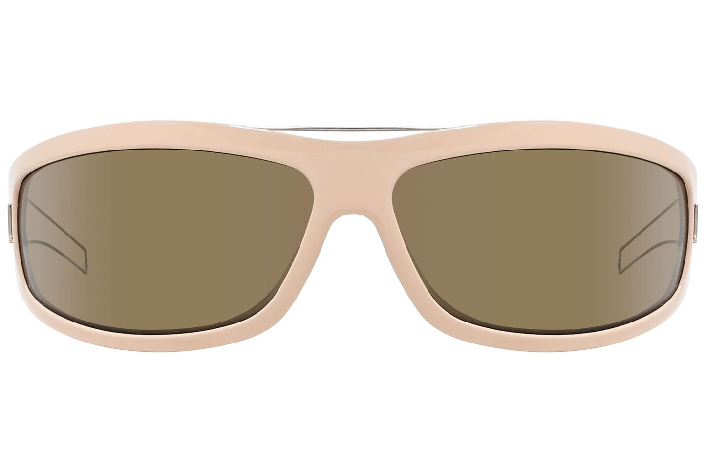 Christian Dior Gold Color  Sunglasses Viewed Front Angle.