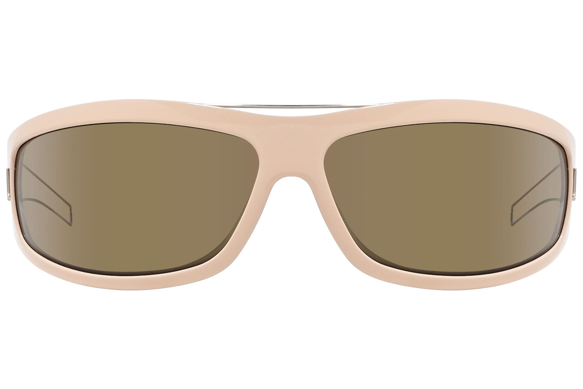 Christian Dior Gold Color  Sunglasses Viewed Front Angle.