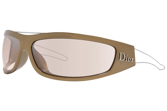 Christian Dior Gold Color  Sunglasses Viewed From A 45-Degree Angle.