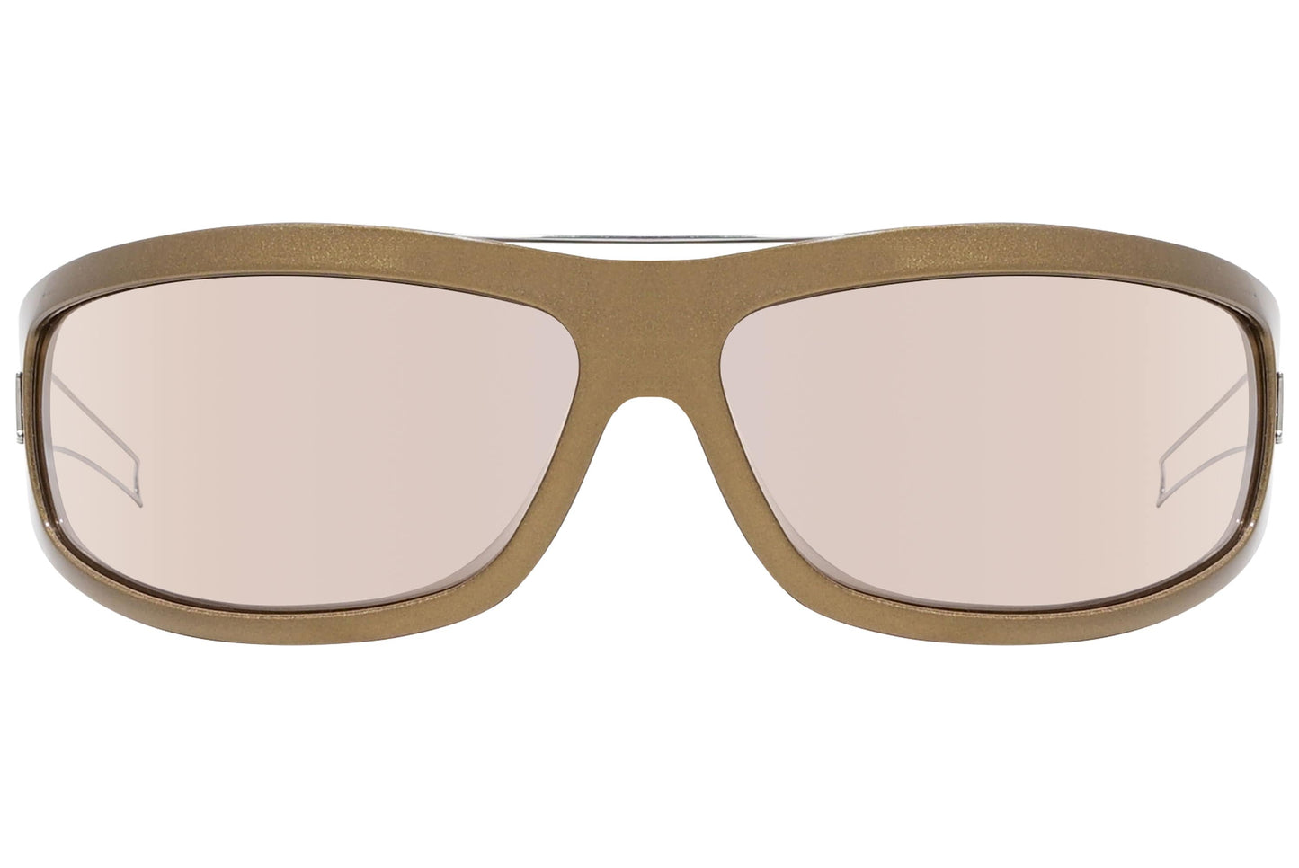 Christian Dior Gold Color  Sunglasses Viewed Front Angle.