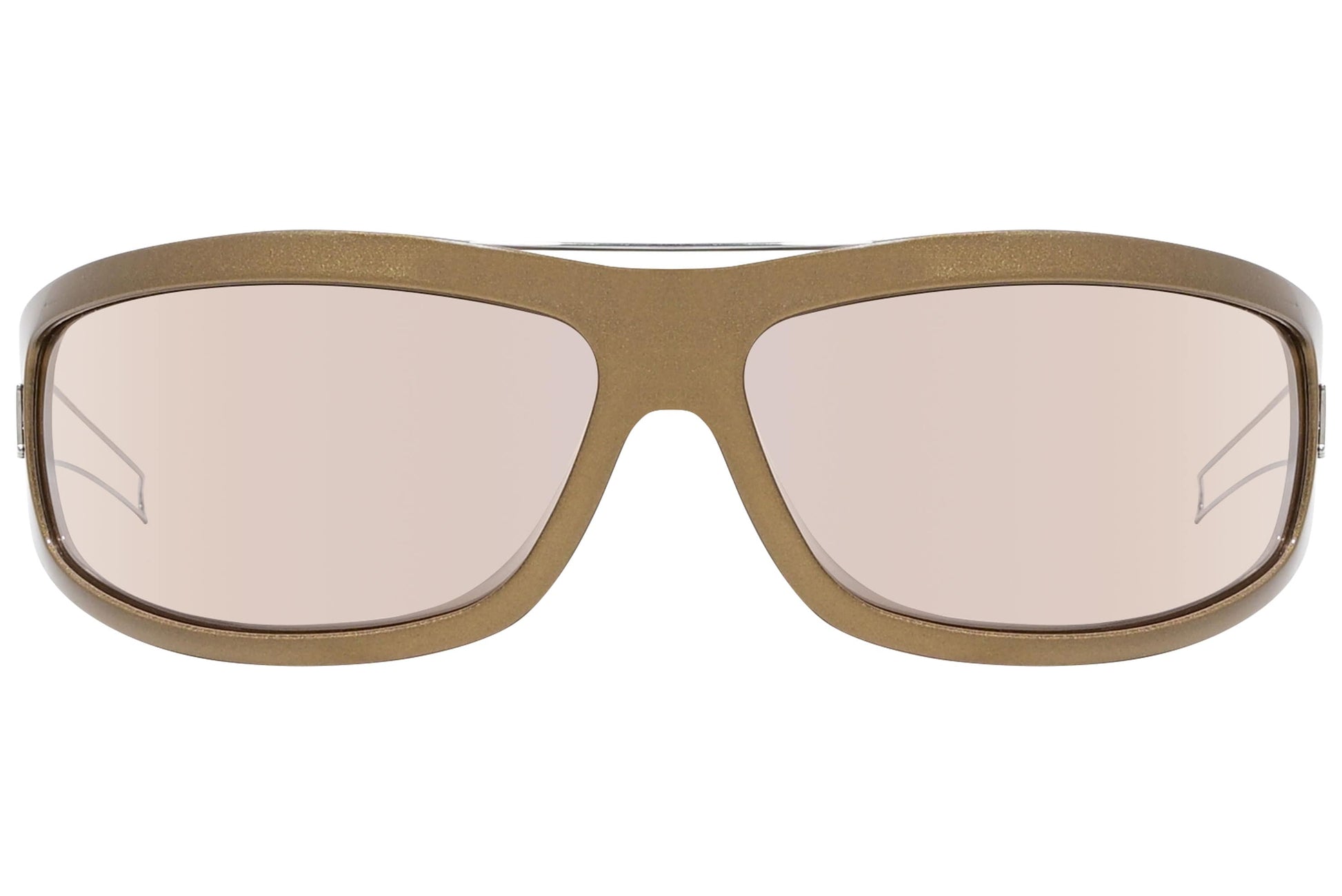 Christian Dior Gold Color  Sunglasses Viewed Front Angle.