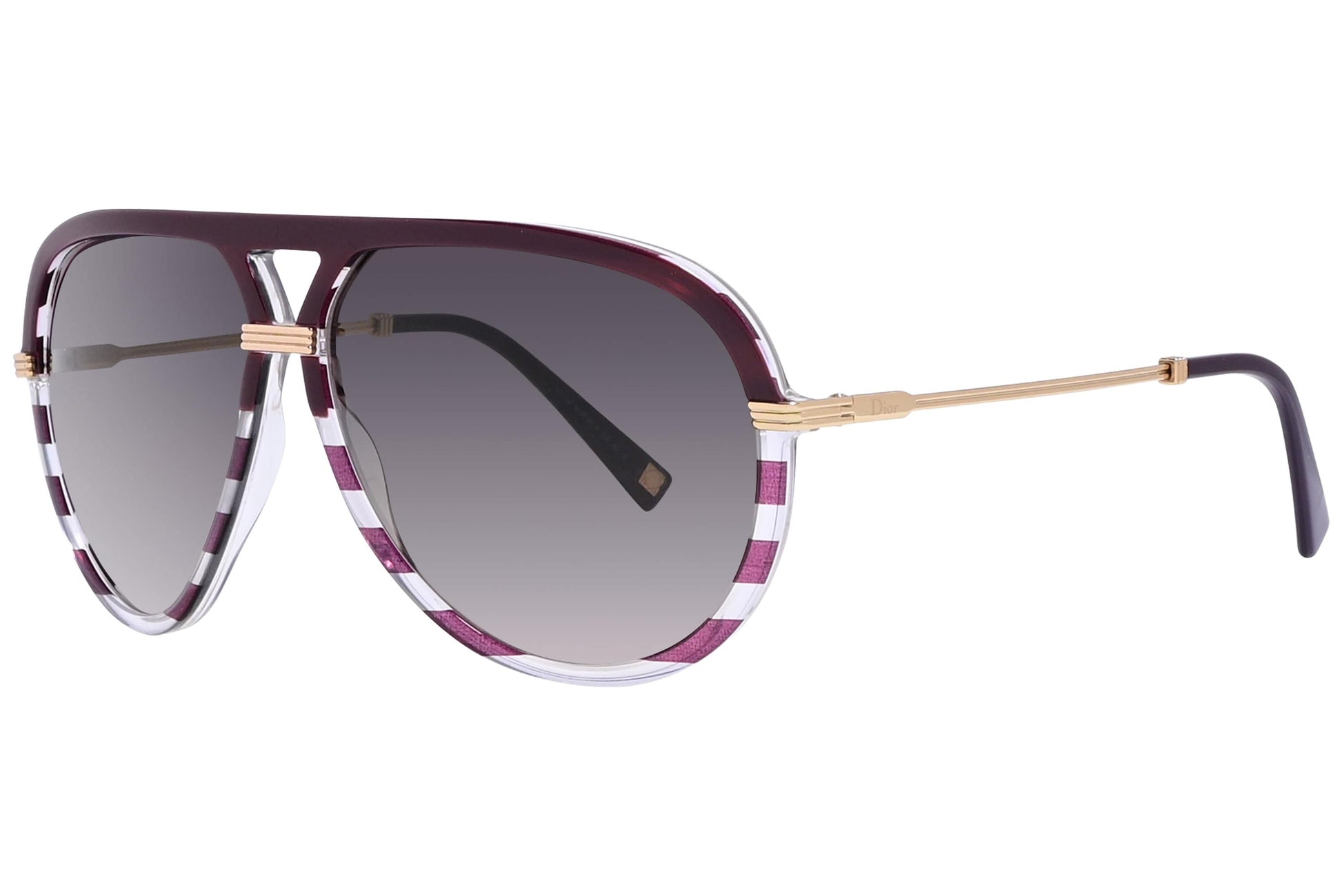 Christian Dior Purple Color  Sunglasses Viewed From A 45-Degree Angle.