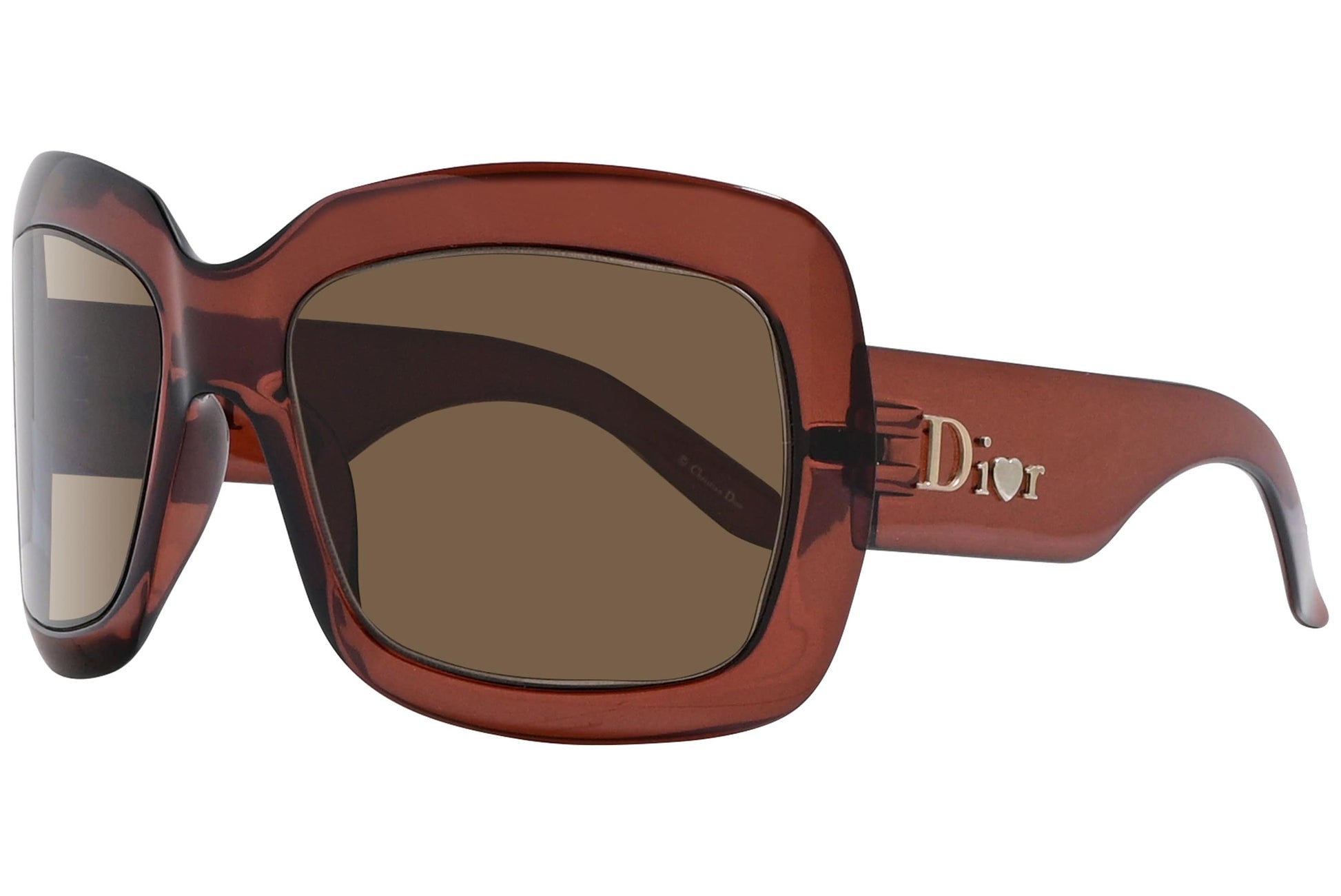 Christian Dior Brown Color  Sunglasses Viewed From A 45-Degree Angle.