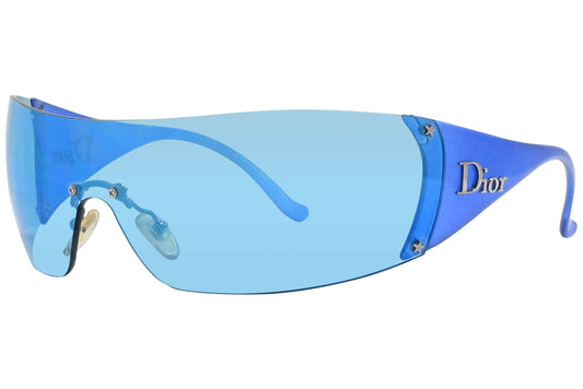 Christian Dior Blue Color  Sunglasses Viewed From A 45-Degree Angle.