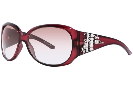 Christian Dior Red Color  Sunglasses Viewed From A 45-Degree Angle.