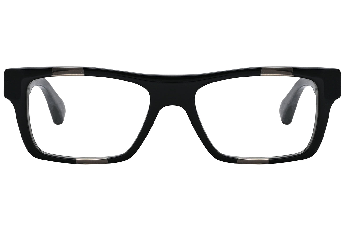 christian roth sqr-wav black eyeglasses frame viewed from front.