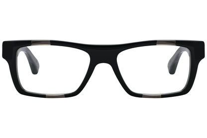 christian roth sqr-wav black eyeglasses frame viewed from front.