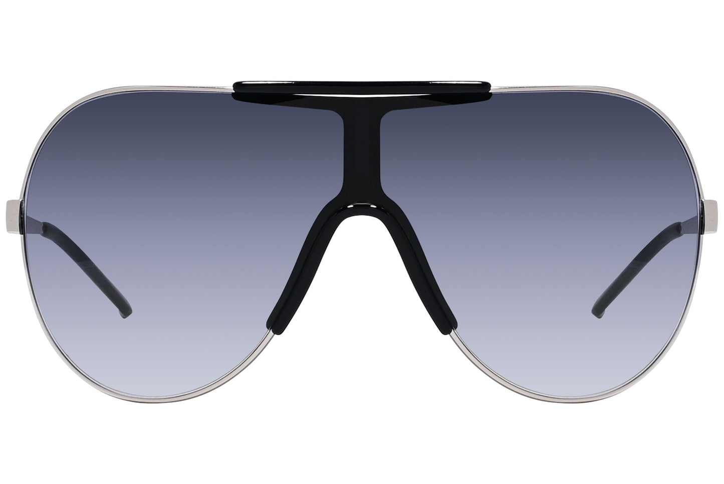 Close-up of Dolce & Gabbana purple aviator sunglasses showing lens color and luxury frame finish