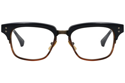 dita statesman five brown eyeglasses frame viewed from front.