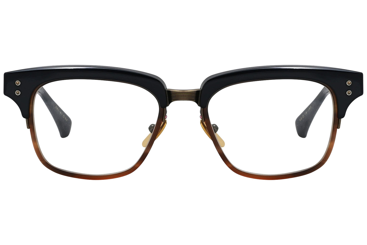 dita statesman five brown eyeglasses frame viewed from front.