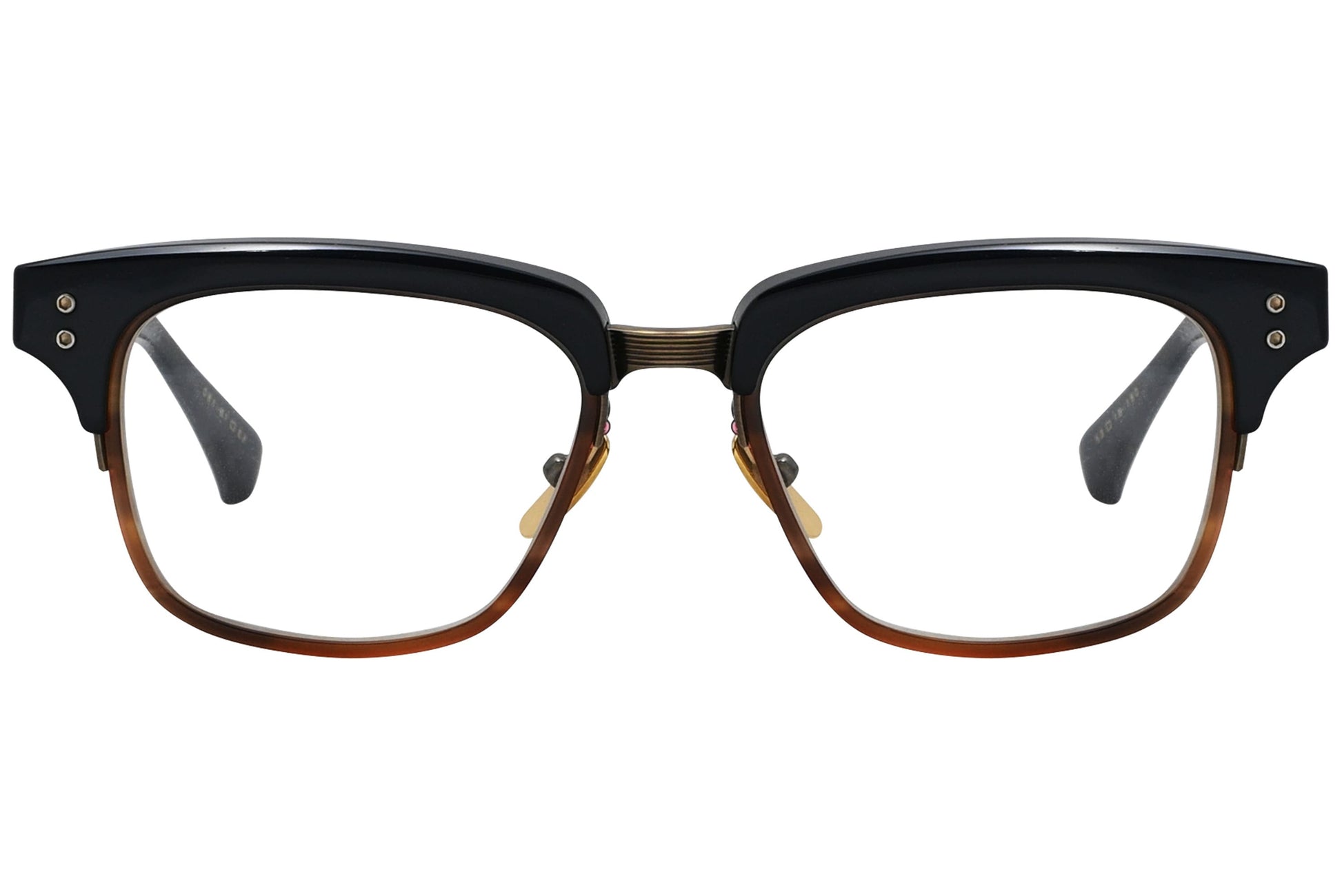 dita statesman five brown eyeglasses frame viewed from front.