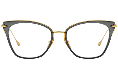 dita arise gold eyeglasses frame viewed from front.