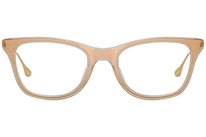 dita ashlar gold eyeglasses frame viewed from front.