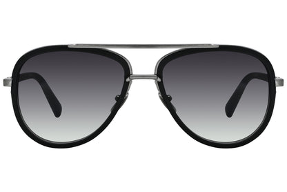 Close-up of Dita DRX2031 aviator frame with black and silver details