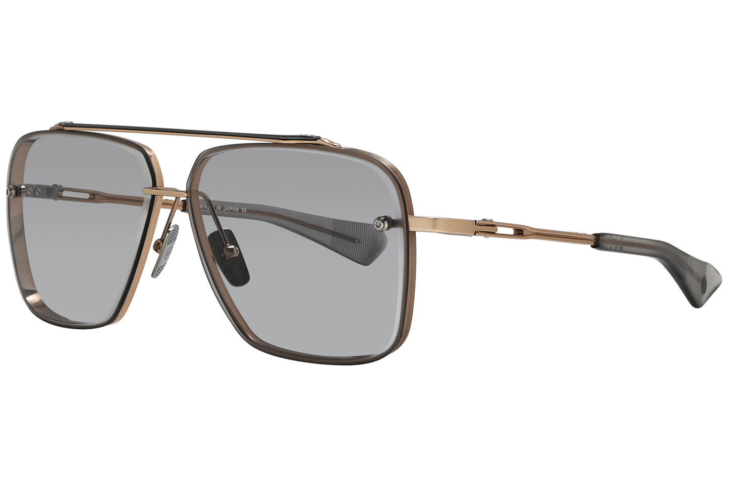 Side view of Dita Aviator Sunglasses DTS117 in bronze and silver