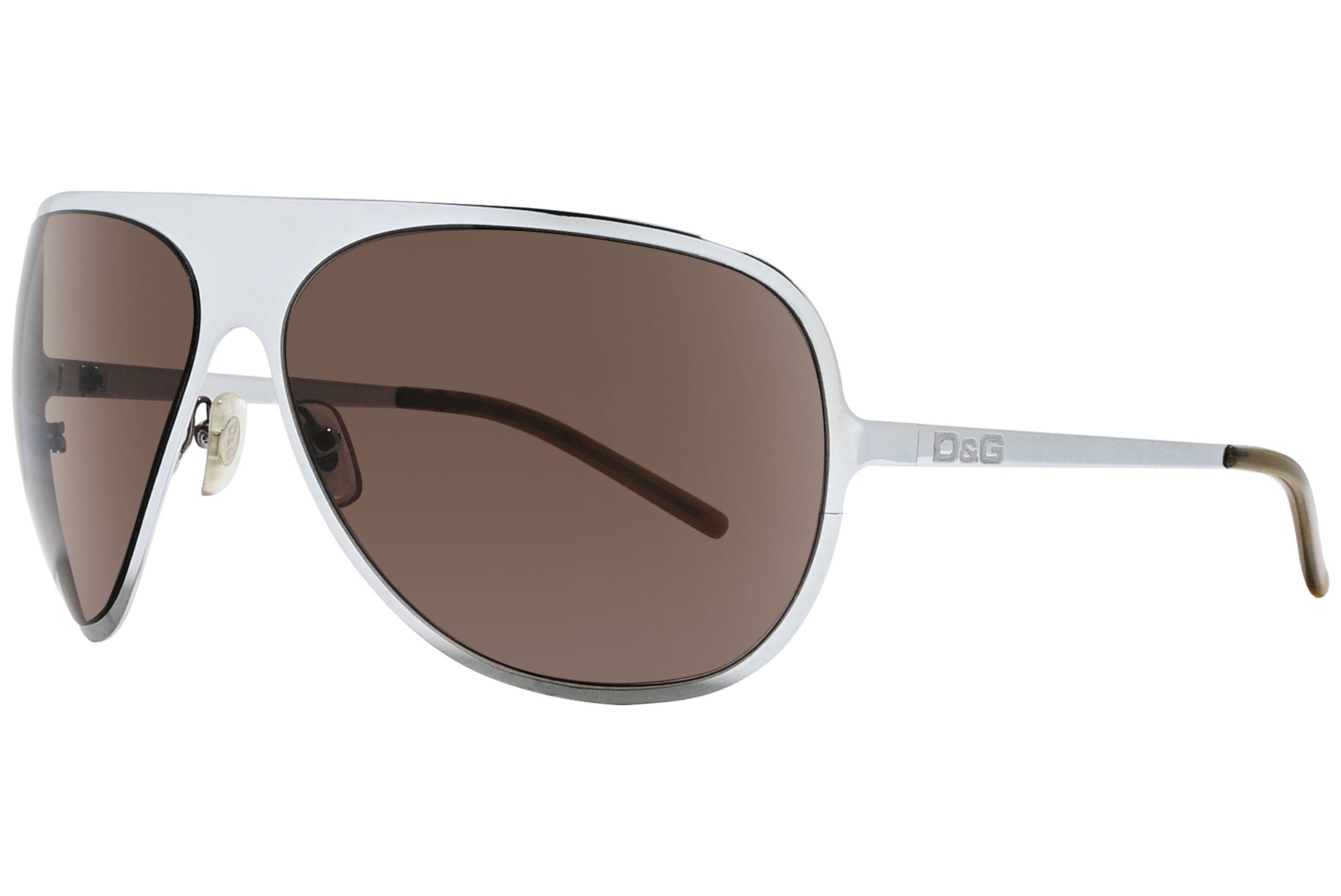Close-up of Dolce & Gabbana aviator sunglasses for women in brown and silver finish