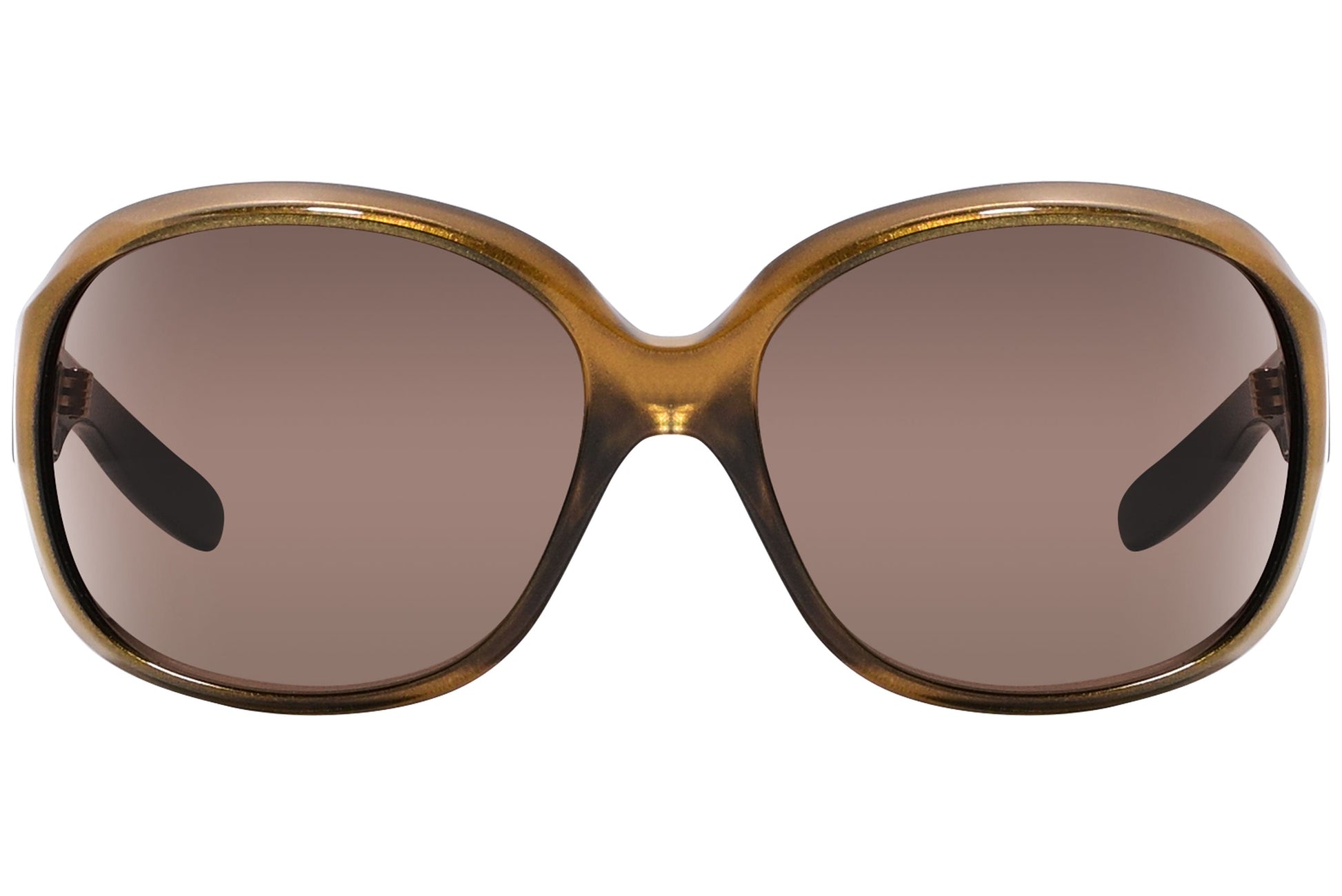 Close-up of Dolce & Gabbana wrap-around sunglasses in yellow showing lens curve and modern design