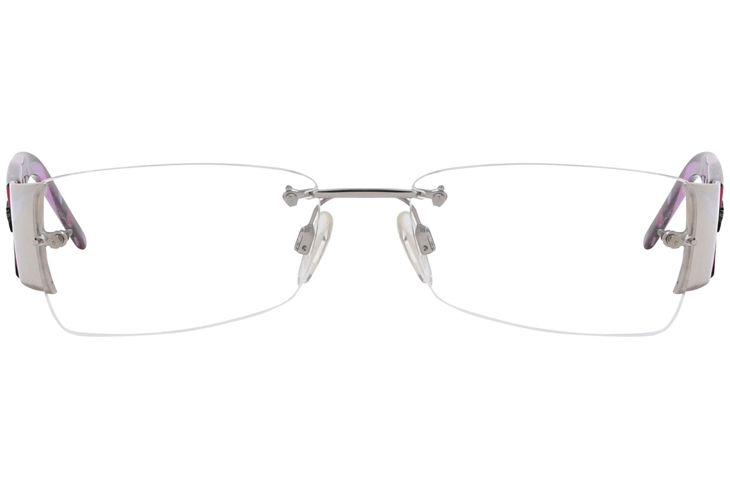 dolce & gabbana rectangle red eyeglasses frame viewed from front angle.