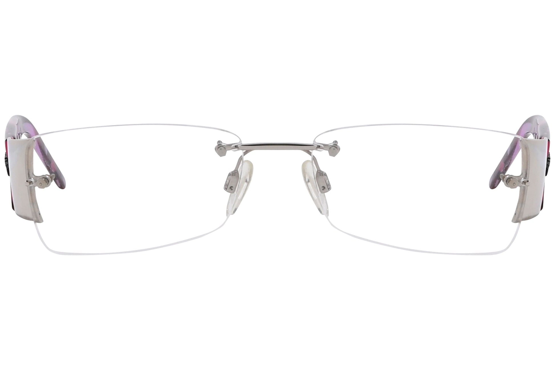 dolce & gabbana rectangle red eyeglasses frame viewed from front angle.